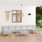vidaXL 8-delige Loungeset massief grenenhout wit, Verzenden, Nieuw, Loungeset