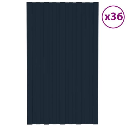 vidaXL Dakpanelen 36 st 80x45 cm gegalvaniseerd staal, Doe-het-zelf en Verbouw, Dakpannen en Dakbedekking, Nieuw, Verzenden