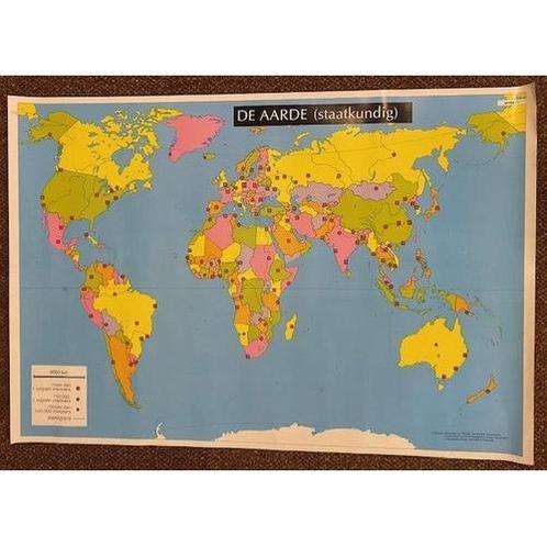 Poster De aarde staatkundig (zie omschrijving), Boeken, Schoolboeken, Nieuw, Verzenden