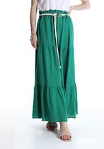 Lange boho linnen rok, GRAS GROEN kleur, met ceintuur en, Kleding | Dames, Nieuw