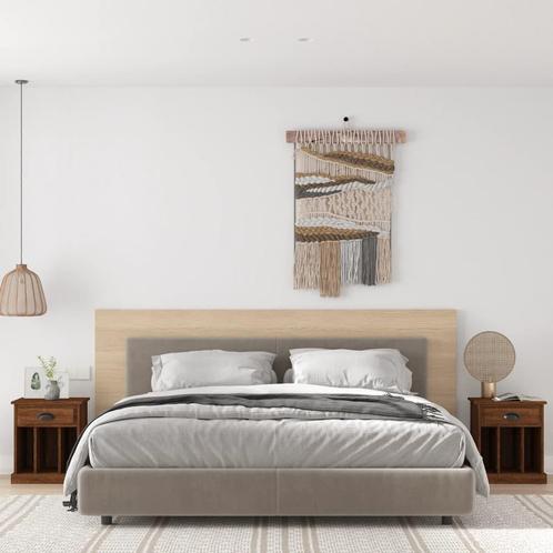 vidaXL Nachtkastjes 2 st 43x36x50 cm bruin eikenkleur, Huis en Inrichting, Slaapkamer | Nachtkastjes, Nieuw, Minder dan 45 cm
