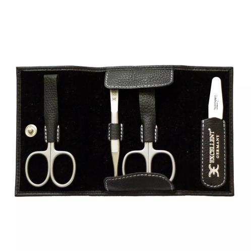 Excellent-Solingen Manicure Etui - 4-Delig - Zwart Ledere..., Sieraden, Tassen en Uiterlijk, Uiterlijk | Lichaamsverzorging, Nieuw