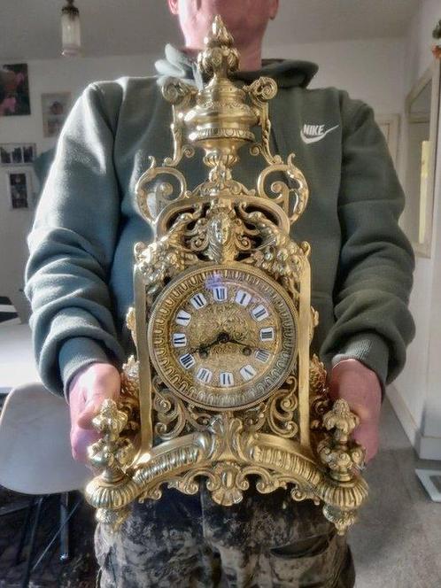 Tafelklok Lodewijk XVI-stijl - Verguld brons - 1850-1900 -, Antiek en Kunst, Antiek | Klokken