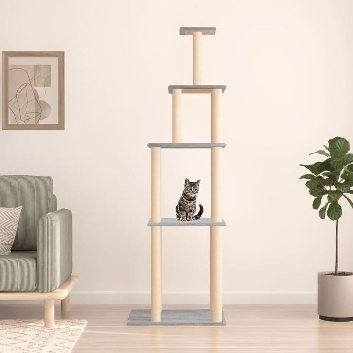 vidaXL Kattenmeubel met sisal krabpalen 183 cm lichtgrijs, Dieren en Toebehoren, Katten-accessoires, Nieuw, Verzenden
