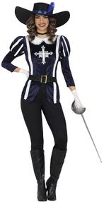 Musketier Kostuum Blauw Dames, Verzenden, Nieuw