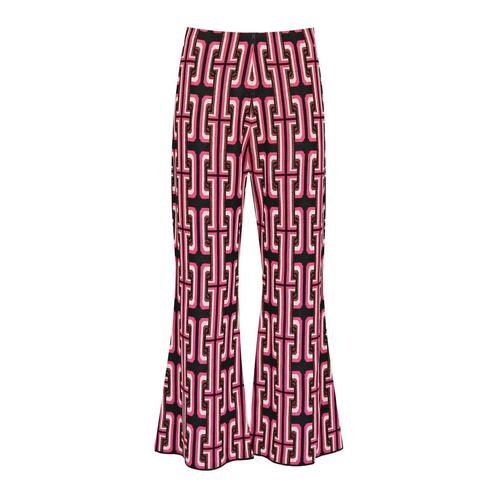 Liu Jo • flared zwart roze pantalon • L, Kleding | Dames, Broeken en Pantalons, Roze, Nieuw, Maat 42/44 (L), Verzenden