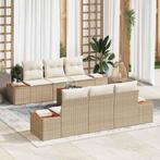 vidaXL Tuin Sofa Set met kussen 7 pcs Beige Poly riet, Tuin en Terras, Tuinsets en Loungesets, Verzenden, Nieuw, Rotan