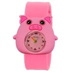 Fako® - Kinderhorloge - Slap On Mini - Varken - Roze, Nieuw, Verzenden