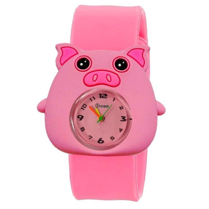 Fako - Kinderhorloge - Slap On Mini - Varken - Roze, Sieraden, Tassen en Uiterlijk, Horloges | Kinderen, Verzenden