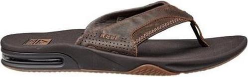 Reef Leather Fanning - Maat 37.5 - Heren Slippers - Dark, Kleding | Heren, Schoenen, Verzenden