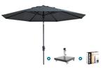 Madison Paros 2 Luxe stokparasol 3 m. rond - Grey + Granada, Tuin en Terras, Verzenden, Nieuw, Parasolvoet, Kantelbaar