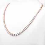 Halsketting - 14 karaat Roségoud, D-E/VVS - 11.43ct. tw., Sieraden, Tassen en Uiterlijk, Nieuw