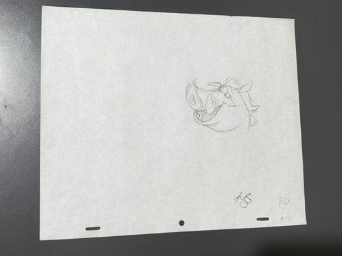 Walt Disney - Originele Animatietekening van Pumbaa - Timon, Boeken, Strips | Comics