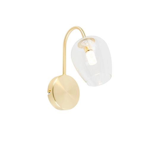 Smart wandlamp goud met glas incl. Wifi G9 - Elien, Huis en Inrichting, Lampen | Wandlampen, Nieuw, Overige materialen