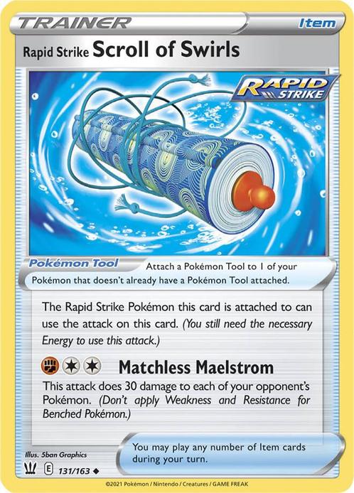 Rapid Strike Scroll of Swirls 131/163 Battle Styles, Hobby en Vrije tijd, Verzamelkaartspellen | Pokémon, Losse kaart, Nieuw, Foil