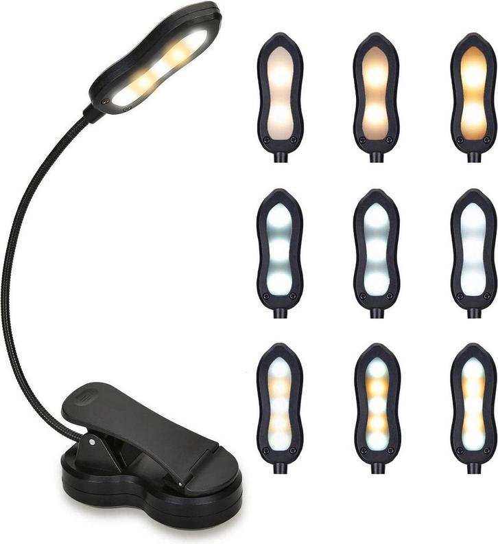 2dekans | Podec Leeslampje – Met Klem & Dimbare Lichtstanden, Huis en Inrichting, Lampen | Tafellampen, Zo goed als nieuw, Ophalen of Verzenden