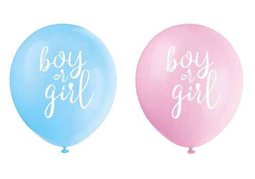 Jep-Party Boy Or Girl 30 cm 8 Stuks Ballonnen U76095, Kinderen en Baby's, Kraamcadeaus en Geboorteborden, Nieuw, Verzenden