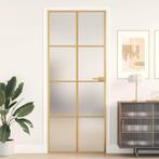 vidaXL Binnendeur smal 83x201,5 cm gehard glas en aluminium, Doe-het-zelf en Verbouw, Deuren en Horren, Verzenden, Nieuw