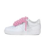 -9% Nike  Nike Air force 1 low rope laces pink custom  maat, Verzenden, Nieuw, Wit