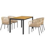 TRUUSK 5-delig Polyrattan Tuinmeubelset Voor 4 Personen, Wee, Verzenden, Nieuw