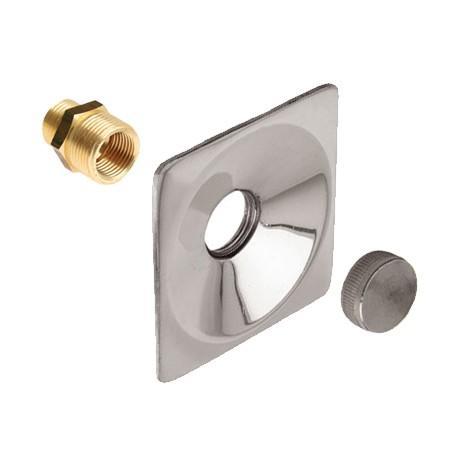 BONFIX Gevelplaat messing verchroomd vierkant compleet, Doe-het-zelf en Verbouw, Buizen en Afvoer, Ophalen of Verzenden