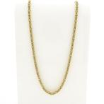 Gouden vierkante koningsketting met diamant; 0,48 ct., Gebruikt, Overige kleuren, Ophalen of Verzenden, Met edelsteen