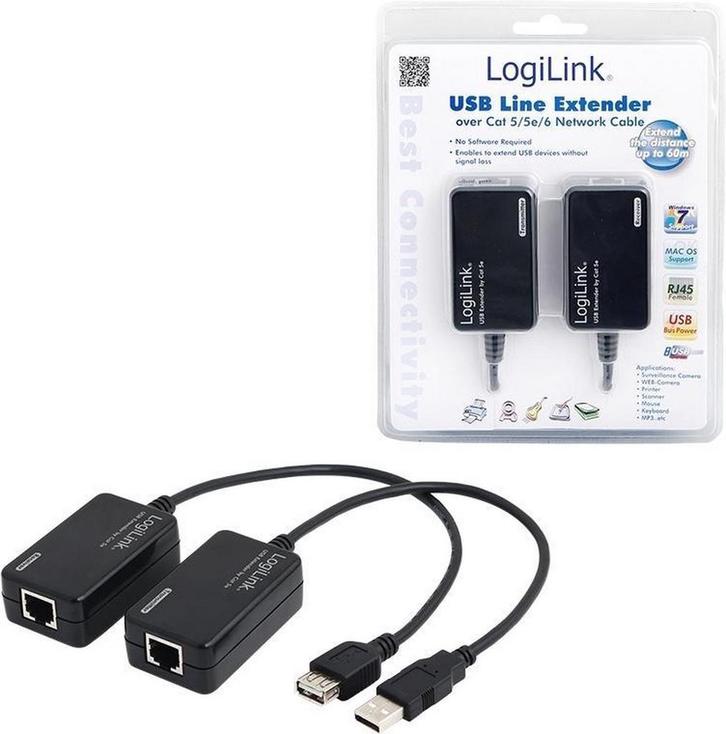 LogiLink UA0021D USB 1.1 Extender (verlenging) via, Computers en Software, Netwerk switches, Verzenden