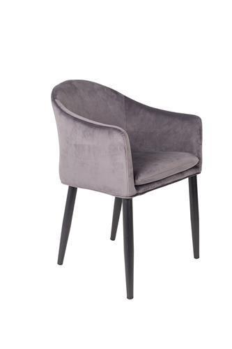 Eetkamerstoel - Bram - Grijs - Fluweel - House of Rebels, Huis en Inrichting, Stoelen, Verzenden