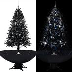 vidaXL Kerstboom sneeuwend met paraplubasis 190 cm PVC zwart, Diversen, Kerst, Verzenden, Nieuw