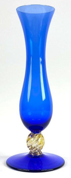 NasonMoretti - Vaas - Vaasje in cobaltblauw en goud glas –, Antiek en Kunst, Antiek | Glas en Kristal