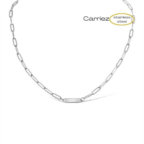 Paperclip naam ketting zilver - premium stainless steel, Sieraden, Tassen en Uiterlijk, Kettingen, Nieuw, Verzenden