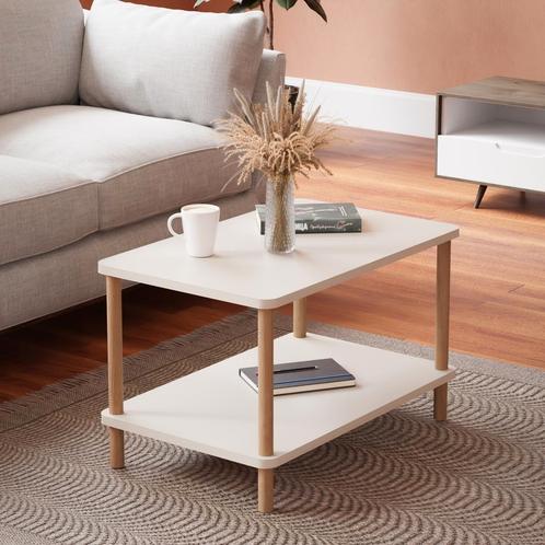 [en.casa] Salontafel Jelling 43x70x44 cm wit, Huis en Inrichting, Tafels | Salontafels, Nieuw, Verzenden
