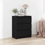 vidaXL Dressoir 60x35x76 cm bewerkt hout zwart eikenkleurig, Huis en Inrichting, Kasten | Dressoirs, Verzenden, Nieuw, 50 tot 100 cm