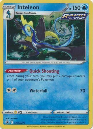Inteleon swsh279 Sword&Shield Promos, Hobby en Vrije tijd, Verzamelkaartspellen | Pokémon, Losse kaart, Nieuw, Foil, Ophalen of Verzenden