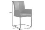 Moderne sledestoel SAMSON taupe grijs echt leer met, Huis en Inrichting, Stoelen, Ophalen of Verzenden, Nieuw