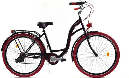 Meisjesfiets - 26 inch - met 7 versnellingen - zwart rood, Fietsen en Brommers, Fietsen | Meisjes, Nieuw, Ophalen of Verzenden