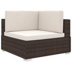 vidaXL Hoekbank 1 st met kussens poly rattan bruin, Verzenden, Nieuw, Rotan