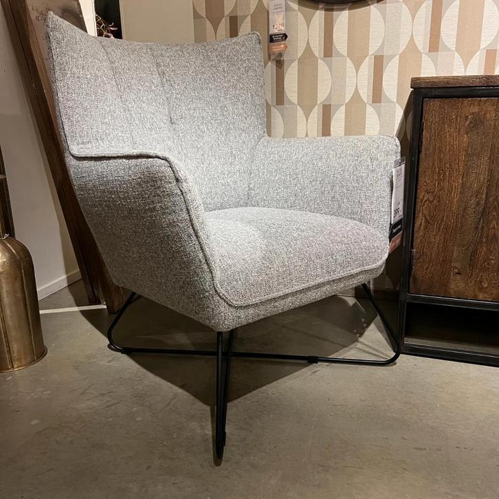 Fauteuil Moretto Ashgrey - Pronto Wonen, Huis en Inrichting, Fauteuils, 75 tot 100 cm, Nieuw, 50 tot 75 cm, Ophalen of Verzenden