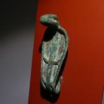 Oud-Egyptisch Brons Fijn Uraeus-godbeeld. 7,5 cm hoog.