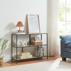 Console tafel Övertorneå 100x30x75 cm zwart en eikenkleurig, Huis en Inrichting, Verzenden, Nieuw