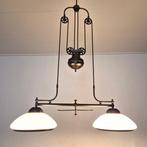 Lamp - Spectaculaire XL Dubbele Pendellamp, Bibliotheeklamp, Antiek en Kunst