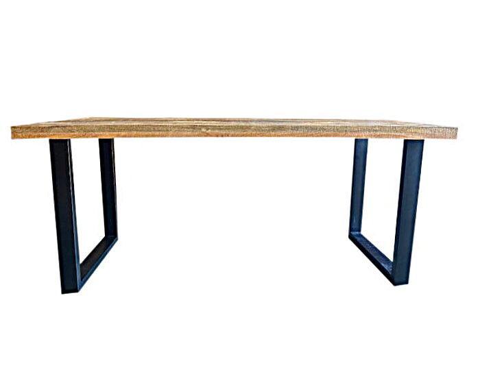 Eettafel mangohout NATUREL 220x100 cm, Huis en Inrichting, Tafels | Eettafels, Nieuw, Ophalen of Verzenden