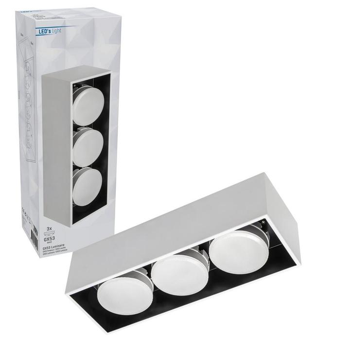 LEDs Light Cube LED Plafondlamp - 3 lichtpunten - Draaibaar, Huis en Inrichting, Lampen | Overige, Nieuw, Verzenden