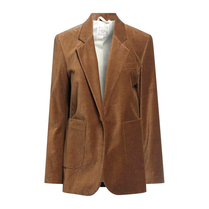 Alysi • bruine velvet blazer • 32, Kleding | Dames, Truien en Vesten, Bruin, Nieuw, Maat 34 (XS) of kleiner, Verzenden