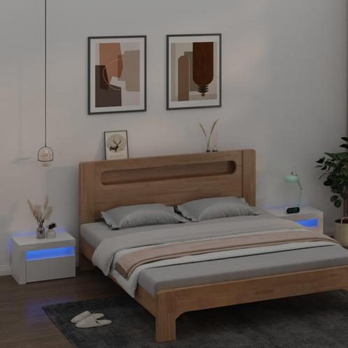 vidaXL Nachtkastjes 2 st met LED-verlichting 60x35x40 cm, Huis en Inrichting, Slaapkamer | Nachtkastjes, Nieuw, Verzenden