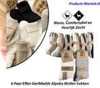 6 Paar Effen Geribbelde Alpaka Wollen Sokken – Warm, Comfort, Overige kleuren, Verzenden, Nieuw, Overige maten
