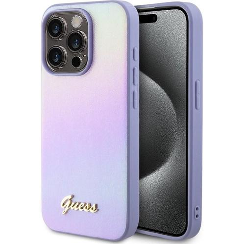 Guess Iridescent Metal Script Back Case - Apple iPhone 15, Hobby en Vrije tijd, Overige Hobby en Vrije tijd, Zo goed als nieuw