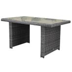 Ibiza XL lounge-diningtafel 140x80xH70 cm antraciet, Tuin en Terras, Tuintafels, Ophalen of Verzenden, Nieuw, Wicker