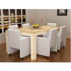 vidaXL Eetkamerstoelen 6 st kunstleer wit, Huis en Inrichting, Stoelen, Verzenden, Nieuw, Wit