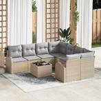 vidaXL Tuin Sofa Set met kussen 9 pcs Beige, Grijs 55 x 55 x, Tuin en Terras, Verzenden, Nieuw, Rotan